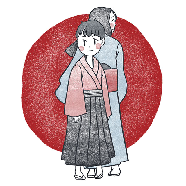 woman and child from separate ways by higuchi ichiyo