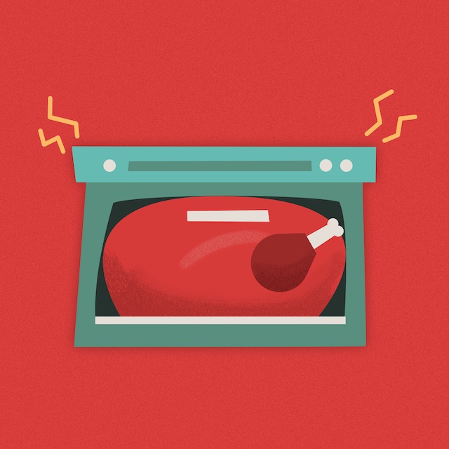 turkey squeezed in oven